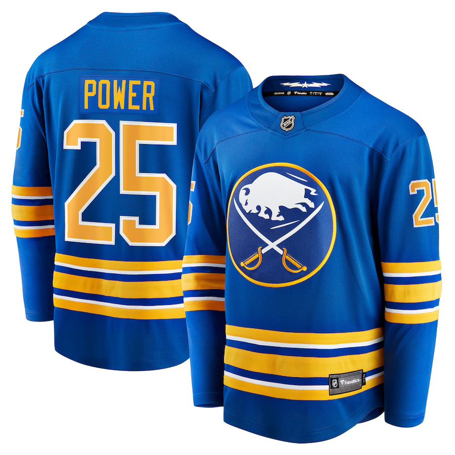 Men Buffalo Sabres #25 Owen Power Fanatics Branded Royal Home Breakaway Player NHL Jersey->women nhl jersey->Women Jersey